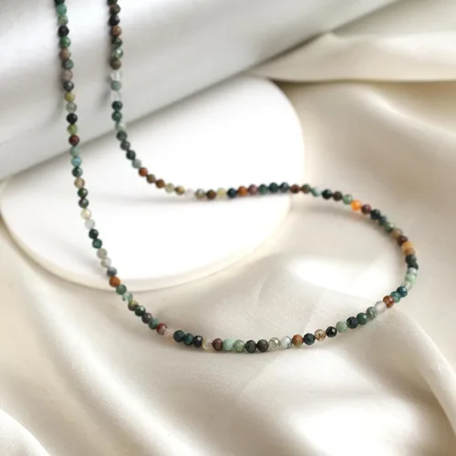 Vista 70 de Gempires - Collar de cuentas de piedras naturales hechas a mano, joyería de cristal hipoalergénica de 20 pulgadas, chapado en oro, joyería de moda