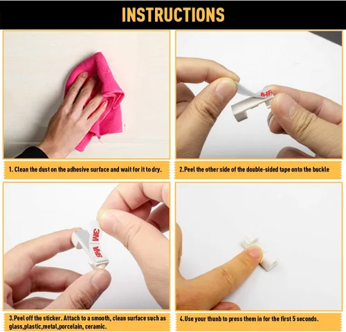 Vista 4 de XIAOXI - Clips para cables, con fuerte adhesivo, organiza de forma ordenada los cables de televisión y PC