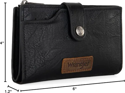 Vista 7 de Wrangler - Billetera para mujer con tarjetero plegable, cierre y ventana para identificación