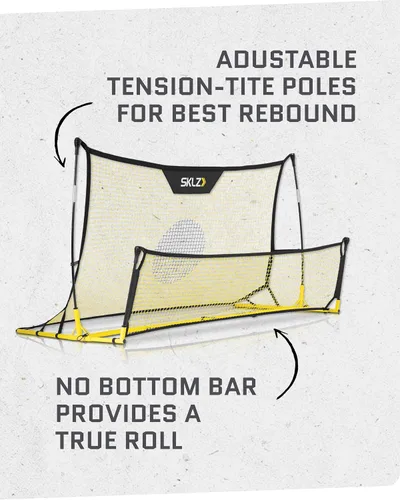 Vista 6 de SKLZ Quickster Entrenador de fútbol – Rebotador de pelota de doble cara para pasar, recibir y practicar atrapamiento – Red de rebote grande