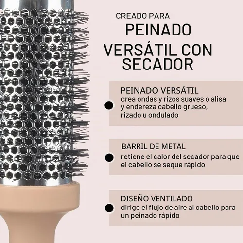 Vista 3 de InfinitiPro by Conair - Cepillo para el cabello - Cepillo redondo - Cepillo redondo para soplar - Diseñado para retener el calor y el flujo de aire