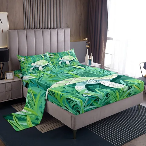 Vista 17 de Erosebridal Juego de sábanas de ballena náutica, tamaño individual, juego de ropa de cama vintage azul con ondas oceánicas para niños y niñas
