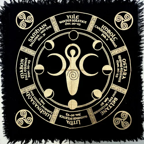 Vista 30 de CRAFT KALA Tarot Altar - Mantel especial de adivinación para hombre, cueva, pegan, habitación, bar, decoración de pared para el hogar, Wiccano, tela