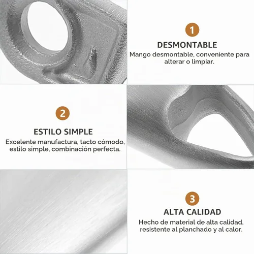 Vista 8 de Luxshiny Asa de cacerola de repuesto de acero inoxidable con mango de baquelita, mango de olla de baquelita, accesorios de utensilios de cocina