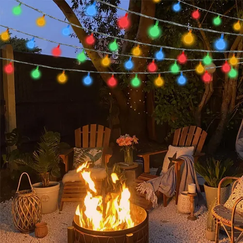 Vista 9 de AUAUY Guirnalda de luces LED de 40 luces LED de 19.6 pies, funciona con pilas, 2 modos, luces de Navidad para dormitorio, luces impermeables
