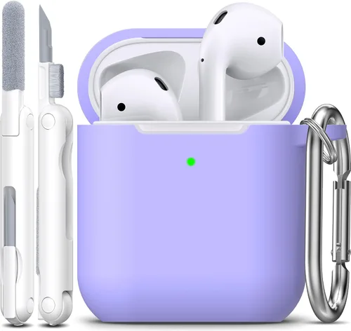 Vista 46 de R-fun for AirPods 2nd/1st Case Silicone Cover, Banana Violet Violeta plátano