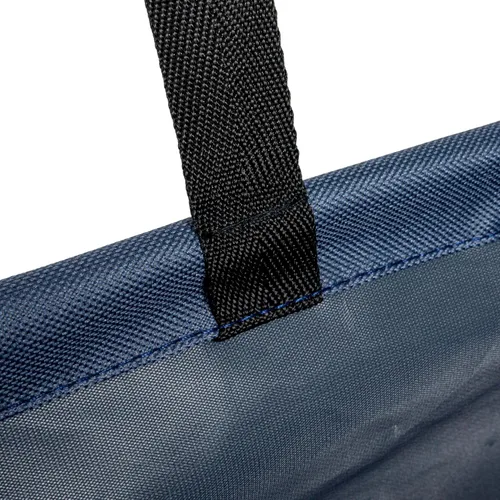 Vista 6 de Household Essentials Krush Bolsa multiusos de lona con bolsillos, bolsa reutilizable para comestibles, color azul con ribete negro