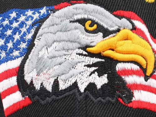 Vista 3 de Anna-Kaci Gorra de béisbol con velcro ajustable en relieve en 3D con bandera estadounidense de Estados Unidos