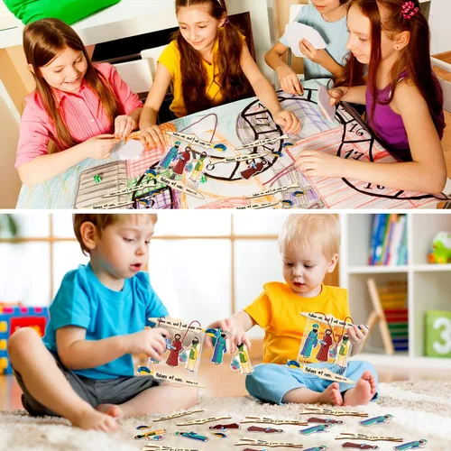 Vista 5 de Amyhill 24 juegos de pescadores de hombres, manualidades para niños, primera comunión, escuela dominical, kit de manualidades bíblicas, suministros