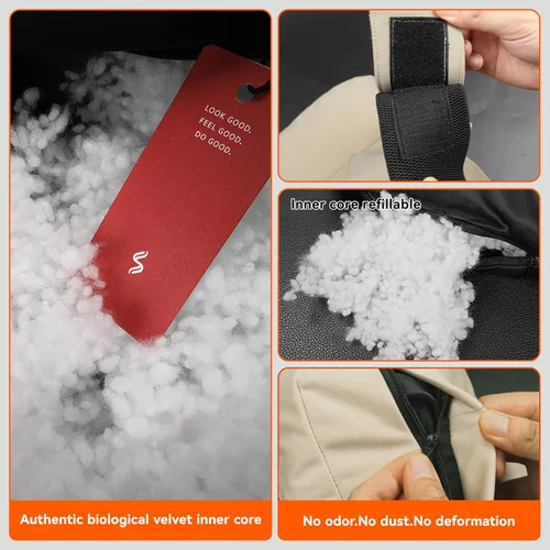 Vista 6 de 2 piezas de almohada de cuello para coche para reposacabezas, cojines de apoyo para asientos de conducción, microfibra de terciopelo, poliéster