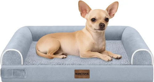 Vista 64 de NANUYA - Cama ortopédica para perros de tamaño mediano/grande, lavable: Camas con almohada para perros de tamaño mediano/grande, sofá de espuma