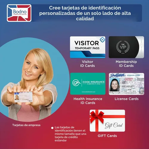 Vista 3 de Magicard Pronto. Impresora de tarjetas de identificación y paquete completo de suministros con software Bodno ID Edición Bronce