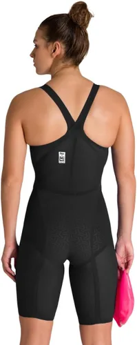 Vista 2 de ARENA Traje de carreras Powerskin Carbon Glide Kneeskin de espalda cerrada estándar para mujer Negro/Dorado
