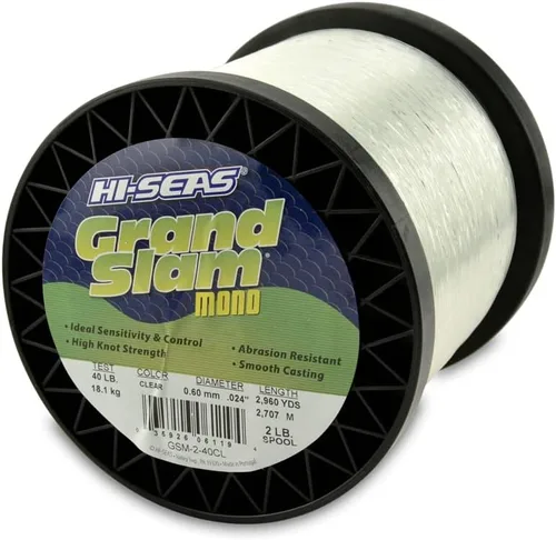 Vista 16 de HI-SEAS Grand Slam - Sedal de pesca de monofilamento, fuerte y resistente a la abrasión, en agua dulce y salada transparente, rosa, verde, azul