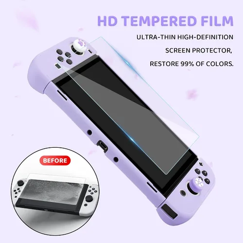 Vista 6 de FANPL Case bundle for Nintendo Switch OLED Accessories, Carrying Case for Switch OLED and JoyCon Controller with Hard Flip Protective Case and