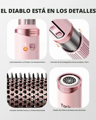 Vista 7 de Tqcir cepillo secador de pelo y estilizador de aire caliente profesional de 8 en 1, poderoso multi-estilizador con rizador de enrollado automático