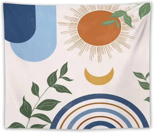 Vista 23 de Houselerax Tapiz floral retro de los años 60 y 70, diseño hippie de primavera Groovy Flower Power Flower Boho para colgar en la pared, arte neutro