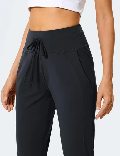 Vista 3 de ZUTY Pantalones deportivos de cintura alta para mujer con bolsillos para atletismo, correr, pantalones casuales cónicos para entrenamiento