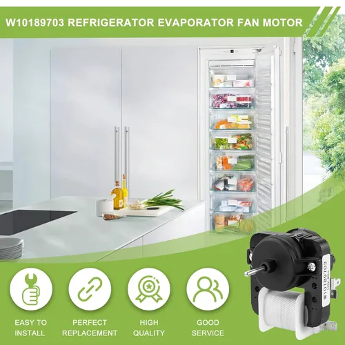 Vista 6 de [Actualizado] AMI PARTS W10189703 - Motor de ventilador evaporador para refrigeradores Whirl-Pool Ken-More - Reemplaza WPW10189703, AP6016598