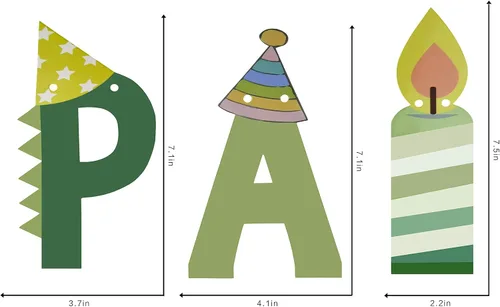 Vista 3 de Cartel de cumpleaños de dinosaurio – Cartel de feliz cumpleaños de dinosaurio, decoración de fiesta de cumpleaños con temática