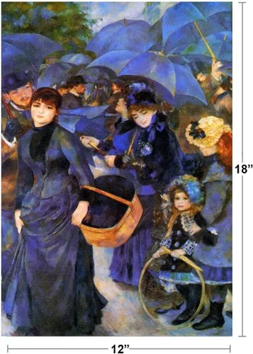 Vista 3 de Pierre Auguste Renoir - Póster de pintura impresionista de 1886 Les para Pluies Francia francesa famosa y genial póster de 12 x 18 pulgadas