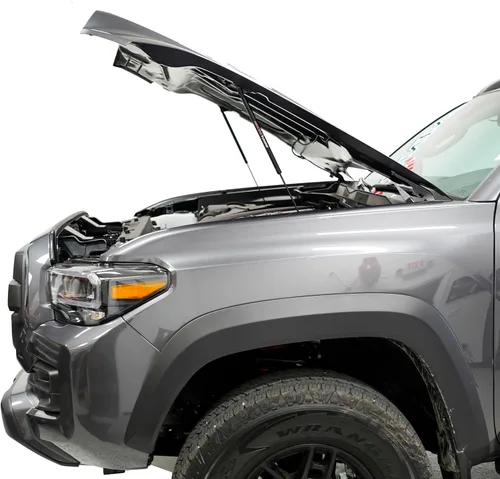 Vista 7 de Redline Tuning 21-27015-02 sistema de cofre de elevación rápida para Toyota Tacoma - Con revestimiento negro y revestimiento antipolvo negro Hood