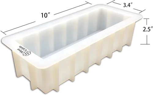 Vista 3 de Mose Cafolo Molde de silicona para jabón de pan, 10 pulgadas, rectángulo, blanco, herramienta para hacer remolinos hechos a mano
