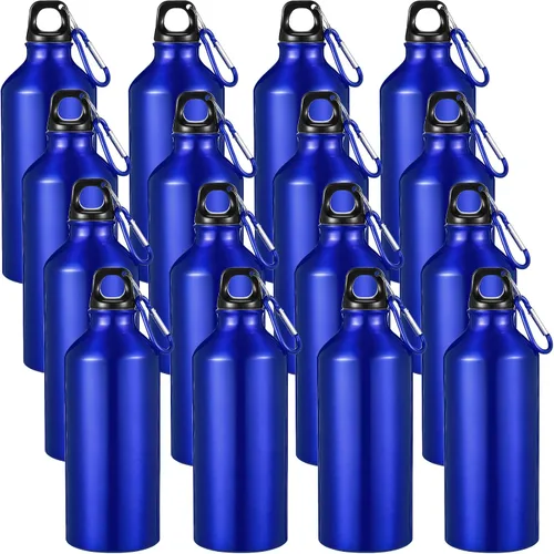 Vista 10 de CHENGU Paquete de 16 botellas de agua de aluminio, 20 onzas, botellas de Negro