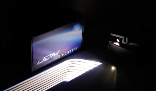 Vista 3 de iJDMTOY luz de bienvenida con alas de ángel estilo Bimmer, micro-óptica LED, luz de alfombra, ajuste universal compatible con cualquier auto, SUV