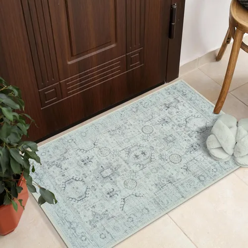 Vista 234 de GLN Rugs Traditional Collection - Alfombra de felpilla lavable a máquina, tradicional lavable, antideslizante, alfombra de felpilla de pelo corto