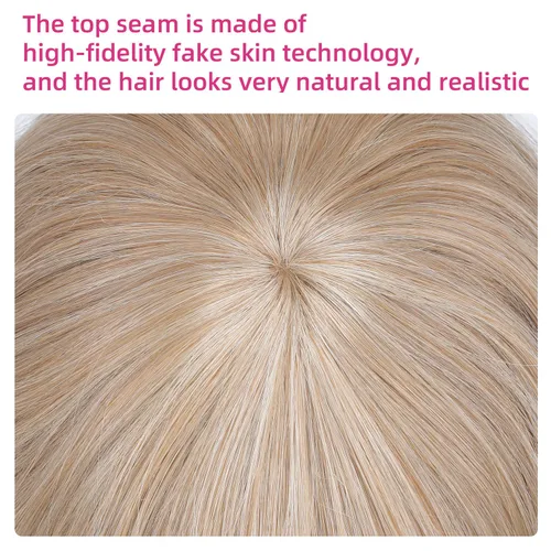 Vista 8 de SYXLCYGG Pelucas largas de 22 pulgadas, rubia, ondulada, sintética, para uso diario, para mujer, disfraces de Halloween, fiestas, pelucas de cabello