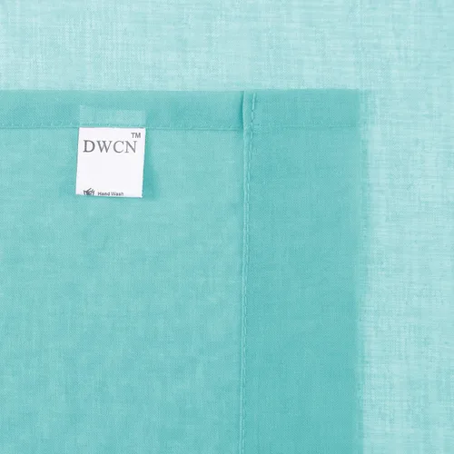 Vista 6 de DWCN Cortinas Transparentes Aqua de Voile Semitransparente con Bolsillo para Barra para Dormitorio y Sala de Estar, 36 x 36 pulgadas de Largo, Juego