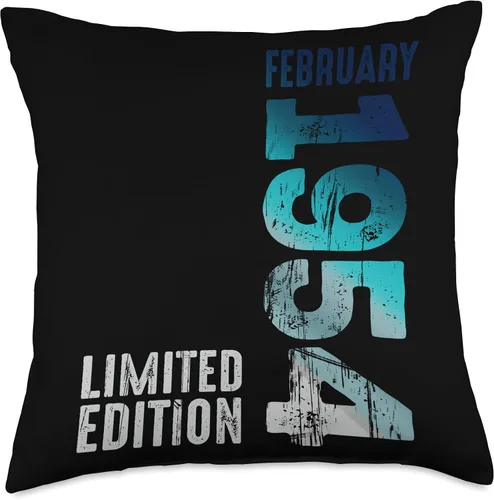 Vista 4 de February 1954 Year 1954 Retro 1954 Vintage Limited Edition Throw Pillow