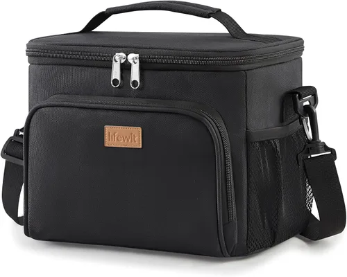 Vista 14 de Lifewit Bolsa de almuerzo reutilizable aislada, portátil, congelable, suave Negro