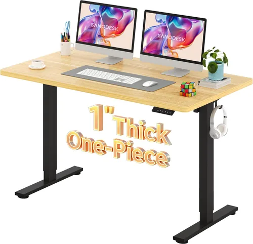 Vista 13 de SANODESK Escritorio Eléctrico de Pie de 40 x 24 pulgadas, Superficie de Una Pieza, Escritorio de Altura Ajustable con Controlador de 6 Botones Marco