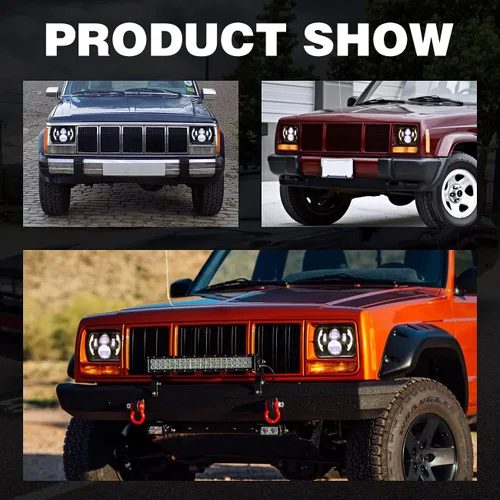 Vista 8 de Faros delanteros LED 1000% brillantes 180W H6054 5x7 7×6, 7 × 6, faros LED 7x6, haz sellado con DRL/señal de giro compatible con Ford Wrangler Jeep