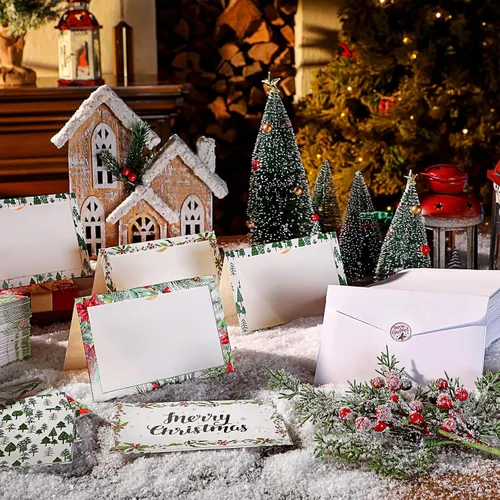 Vista 3 de Zhanmai 570 tarjetas de felicitación con marco de fotos de Navidad con sobres blancos, funda de fotos de Navidad, tarjetas de felicitación