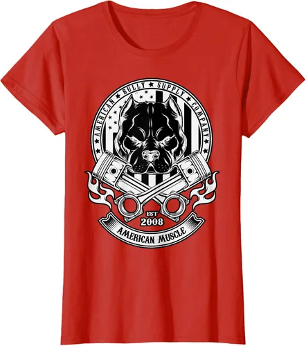 Vista 50 de American Muscle - Camiseta de cabeza dura Pit Bull American Bully, Negro, S
