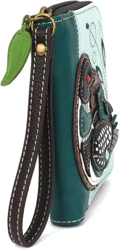 Vista 2 de CHALA Cartera con cremallera pulsera 8 ranuras para tarjetas de crédito piel sintética resistente