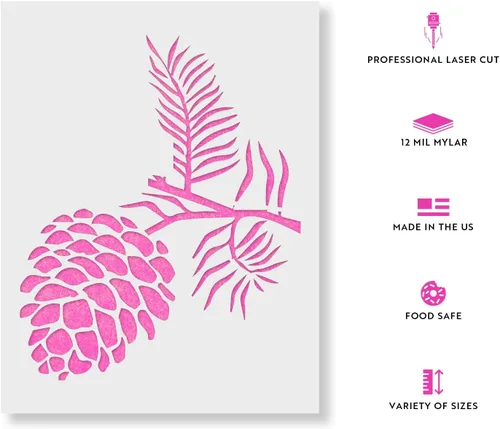 Vista 2 de Plantilla de cono de pino - Diseño de árbol, arte, plantillas