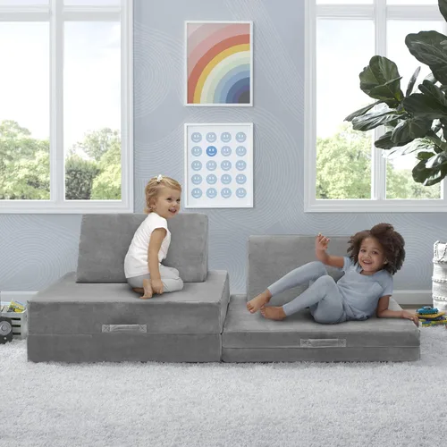 Vista 10 de Delta Children Cozee - Juego de tumbona y sofá de 4 piezas, color gris
