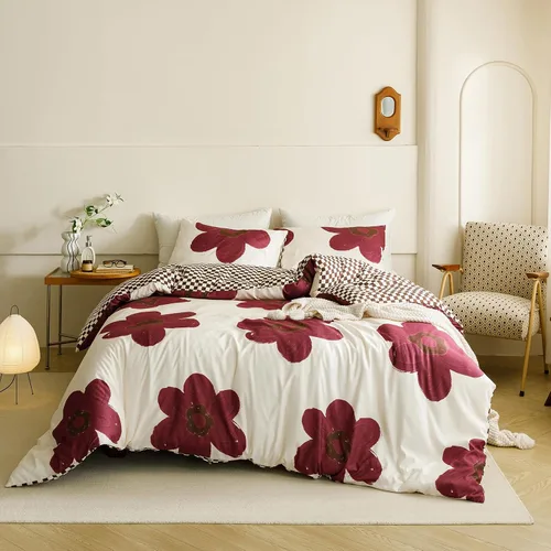 Vista 18 de Wellboo Juego de edredón de color verde oscuro, tamaño individual, color verde oliva, bohemio, ropa de cama de algodón para niños y niñas