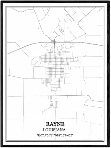 Vista 8 de TANOKCRS Baton Rouge Louisiana USA - Póster impreso en lienzo con diseño de mapa de Estados Unidos, sin marco, moderno, en blanco y negro, regalo