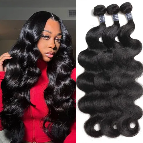 Vista 13 de Amella 3 paquetes de 3 mechones de cabello virgen brasileño ondulado (8, 10, 12 pulgadas), negro natural) 8A, 100% sin procesar, cabello humano