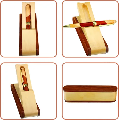 Vista 3 de Outus Bolígrafos de madera, regalos de agradecimiento a los empleados para hombres con estuche de negocios, bolígrafo de escritura hecho a mano