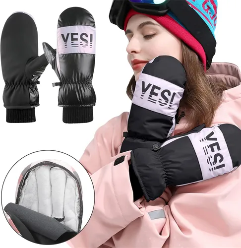 Vista 3 de Aniywn Guantes de esquí impermeables para invierno, guantes térmicos de invierno para hombres y mujeres, guantes de nieve para clima frío