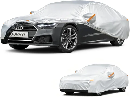 Vista 38 de GUNHYI - Funda de automóvil de 6 capas para Tesla Model 3 (2017-2025), impermeable para todo tipo de clima, protección UV contra la nieve, el sol