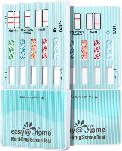Vista 8 de Easy@Home Kit de prueba de drogas en orina de 5 paneles, prueba de THC/marihuana, AMP, BZO, COC, OPI 2000, pruebas de detección de todas las drogas