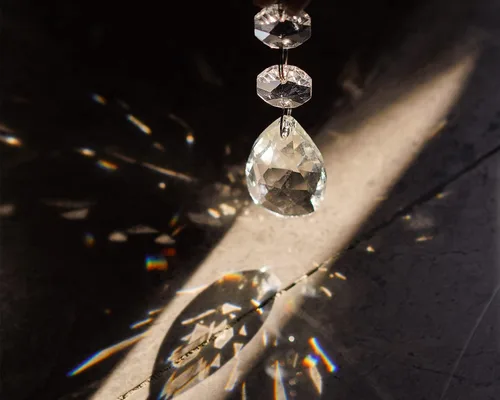 Vista 3 de H & D Bola de vidrio Prismas – Lámpara de techo con brazos, piezas de repuesto Teardrop Chandelier Crystal Glass Pendants Beads 20 Pcs Set for