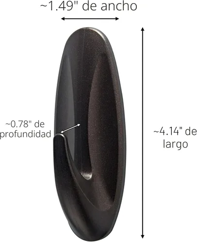 Vista 2 de Ganchos Command para exterior grandes de bronce, soporta hasta 5 lb, 3 ganchos y 4 tiras Command, ganchos de pared sin daños para colgar